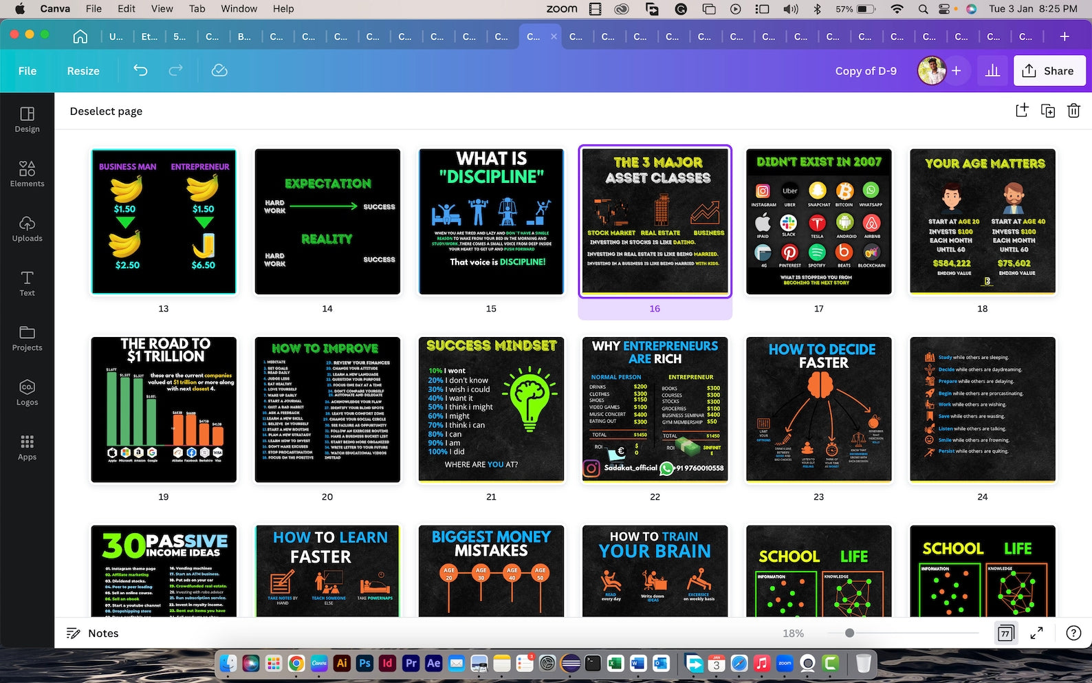 Business & Success Infographics For Entrepreneurs - Canva Editable Templates